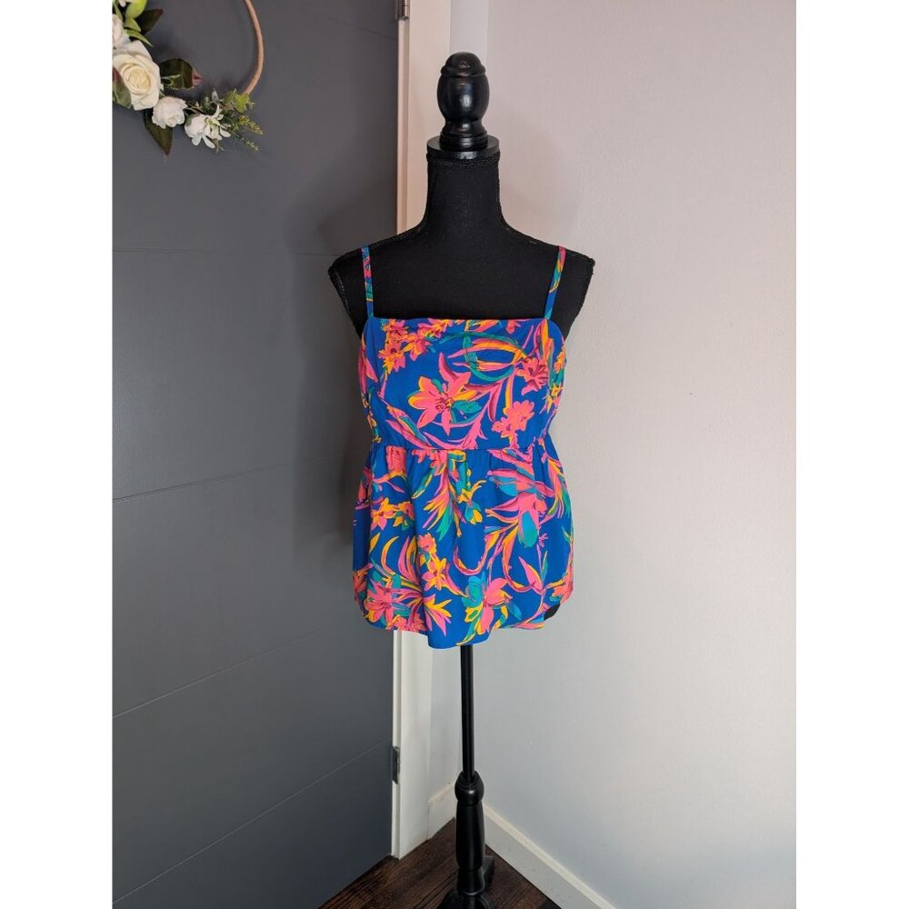 J. Crew Tie Back Strappy Top‎ in Tropical Floral Print - 8